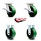 Service Caster 6 Inch Kingpinless Green Poly on Steel Wheel Caster Brakes 2 Rigid SCC, 2PK SCC-KP30S620-PUR-GB-SLB-2-R-2 - alternate 5